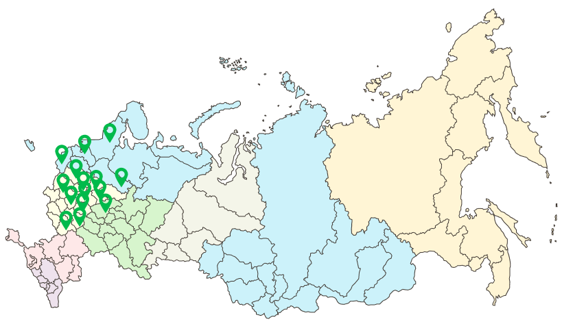 Карта регионов строительства